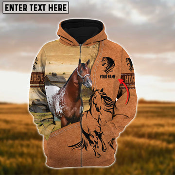 Joycorners Custom Name Farm Horse Lovers 3D Printed Hoodie