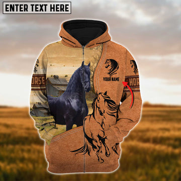 Joycorners Custom Name Farm Horse Lovers 3D Printed Hoodie