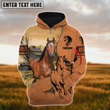 Joycorners Custom Name Farm Horse Lovers 3D Printed Hoodie
