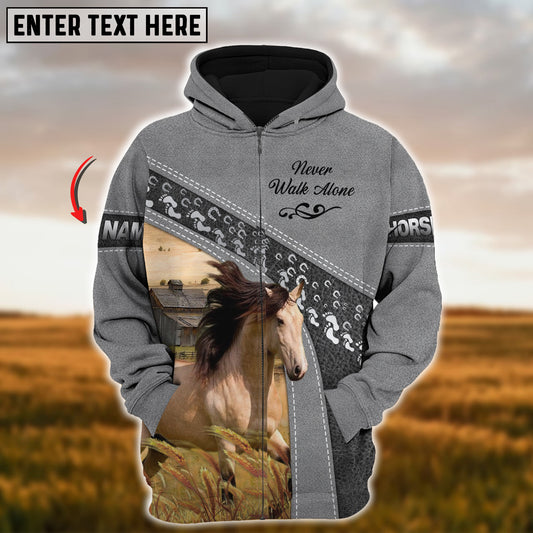 Joycorners Custom Name Farm Horse Lovers 3D Printed Hoodie