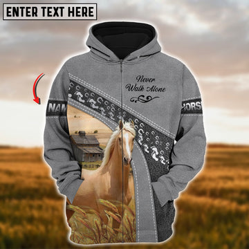 Joycorners Custom Name Farm Horse Palomino Lovers 3D Printed Hoodie