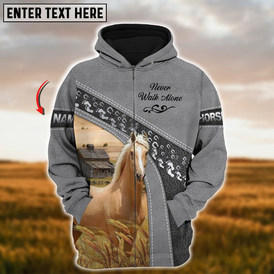 Joycorners Custom Name Farm Horse Lovers 3D Printed Hoodie