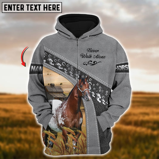 Joycorners Custom Name Farm Horse Lovers 3D Printed Hoodie