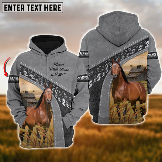 Joycorners Custom Name Farm Horse Lovers 3D Printed Hoodie