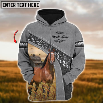 Joycorners Custom Name Farm Horse Lovers 3D Printed Hoodie