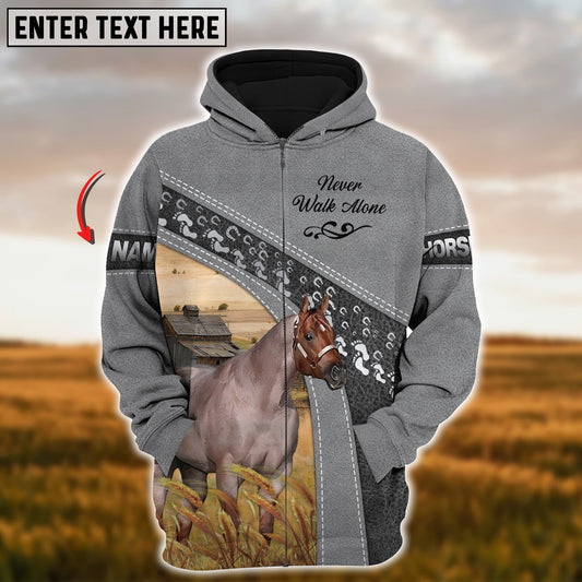 Joycorners Custom Name Farm Horse Lovers 3D Printed Hoodie