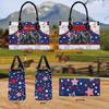 JC Friesian Horse America Lovers Custom Name 3D Leather Handbag