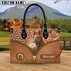 JC Thoroughbred Horse Center Zip Pattern Custom Name 3D Leather Handbag