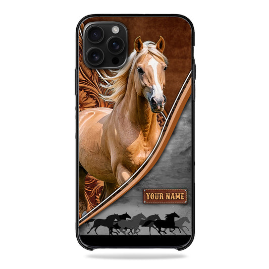 Joycorners Palomino Horse Leather Pattern Custom Name Phone Case - Iphone