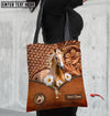Joycorners Daisy Palomino Horse Carving Leather Pattern Custom Name 3D Tote Bag