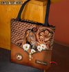 Joycorners Daisy Warmblood Horse Carving Leather Pattern Custom Name 3D Tote Bag