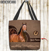 Joycorners American Quarter Horse Never Walk Alone Custom Name 3D Tote Bag