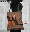 Joycorners American Quarter Horse Never Walk Alone Custom Name 3D Tote Bag