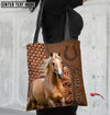 Joycorners Palomino Horse Carving Leather Pattern Custom Name 3D Tote Bag