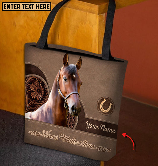 Joycorners Morgan Horse Never Walk Alone Custom Name 3D Tote Bag