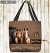 Joycorners Horse Lovers Never Walk Alone Custom Name 3D Tote Bag