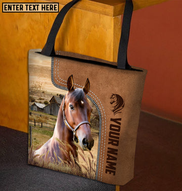 Joycorners Morgan Horse Farm Lovers Custom Name 3D Tote Bag
