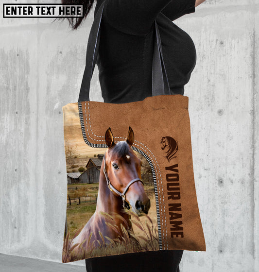 Joycorners Morgan Horse Farm Lovers Custom Name 3D Tote Bag