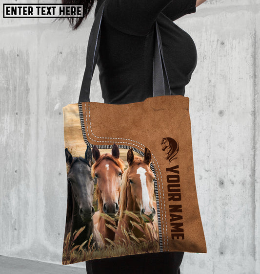 Joycorners Horse Farm Lovers Custom Name 3D Tote Bag