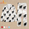 Joycorners Black Angus Cattle Flower Pattern 3D Pajamas