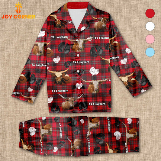 Joycorners Texas Longhorn Cattle Lovers 3D Pajamas