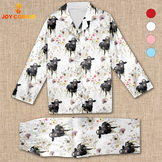 Joycorners Holstein Cattle Flower Pattern 3D Pajamas