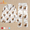 Joycorners Texas Longhorn Cattle Flower Pattern 3D Pajamas