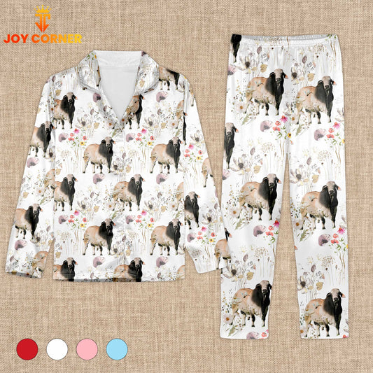 Joycorners Brahman Cattle Flower Pattern 3D Pajamas