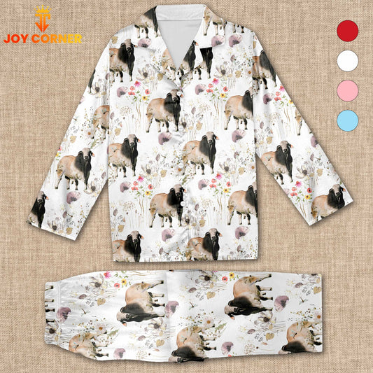 Joycorners Brahman Cattle Flower Pattern 3D Pajamas