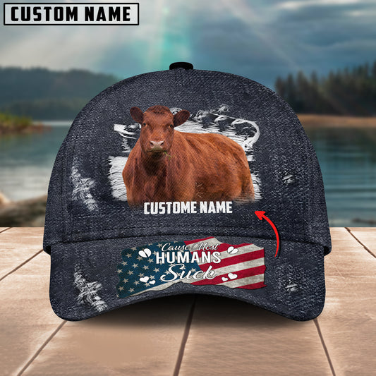 Joycorners Red Angus Cattle Customized Name Cap