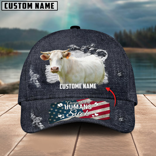 Joycorners Charolais Cattle Customized Name Cap