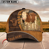 Joycorners Simmental Cattle Leather Pattern Customized Name Cap