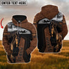 Joycorners Custom Name Black Horse Lovers 3D Hoodie