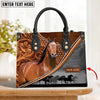 JC American Quarter Horse Carving Leather Pattern Custom Name 3D Leather Handbag