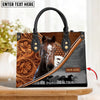 JC Appaloosa Horse Carving Leather Pattern Custom Name 3D Leather Handbag