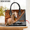 JC Palomino Horse Carving Leather Pattern Custom Name 3D Leather Handbag
