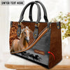 JC Palomino Horse Carving Leather Pattern Custom Name 3D Leather Handbag