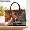 JC Morgan Horse Carving Leather Pattern Custom Name 3D Leather Handbag