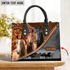 JC Horse Lovers Carving Leather Pattern Custom Name 3D Leather Handbag
