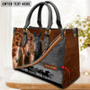 JC Horse Lovers Carving Leather Pattern Custom Name 3D Leather Handbag
