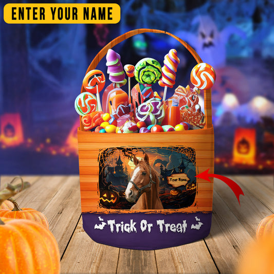 Joycorners Horse Trick Or Treat Personalized Name Halloween Spooky Candy Basket