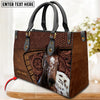 JC Appaloosa Horse Carving Leather Pattern Custom Name 3D Leather Handbag