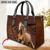 JC Palomino Horse Carving Leather Pattern Custom Name 3D Leather Handbag