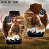 Joycorners Custom Name Thoroughbred Horse Lovers US Flag 3D Hoodie