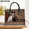 JC Appaloosa Horse Never Walk Alone Custom Name 3D Leather Handbag
