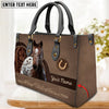 JC Appaloosa Horse Never Walk Alone Custom Name 3D Leather Handbag