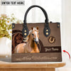 JC Palomino Horse Never Walk Alone Custom Name 3D Leather Handbag