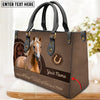 JC Palomino Horse Never Walk Alone Custom Name 3D Leather Handbag