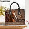 JC Thoroughbred Horse Never Walk Alone Custom Name 3D Leather Handbag
