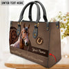 JC Morgan Horse Never Walk Alone Custom Name 3D Leather Handbag